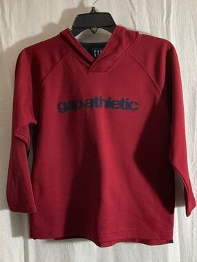 Gap Athletic Boys Polyester/cotton Hoodie Sweatshirt Size M 7/8 Red (burgundy)